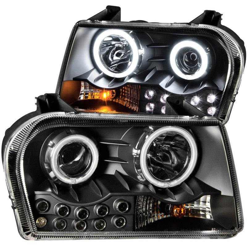 Phares de projecteur ANZO 2005-2010 Chrysler 300 avec halo noir (ne convient pas aux modèles S)