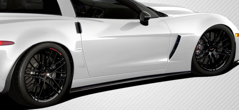 2005-2013 Chevrolet Corvette C6 Carbon Creations GT500 Side Skirt Splitters - 2 Piece