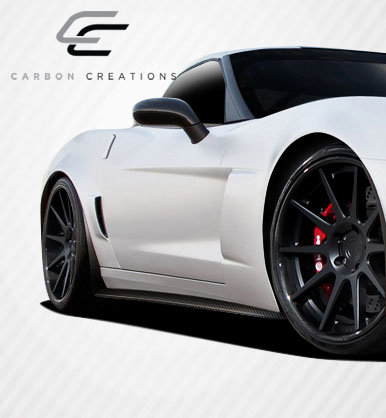 2005-2013 Chevrolet Corvette C6 Carbon Creations GT500 Side Skirt Splitters - 2 Piece