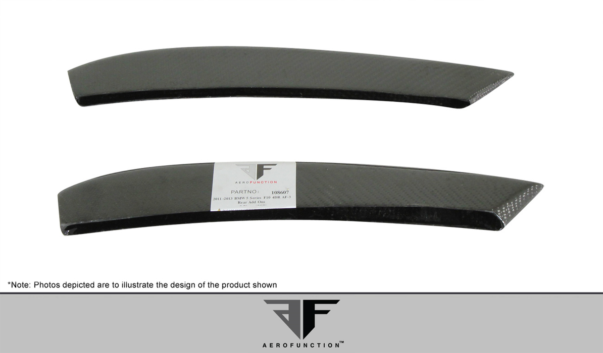 2011-2016 BMW 5 Series F10 4DR Carbon AF-3 Rear Add Ons Spat Extensions ( CFP ) - 2 Piece (S)