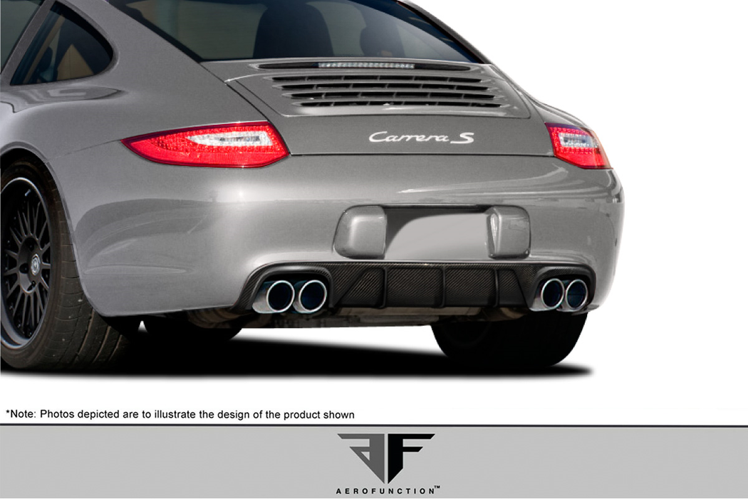 2009-2011 Porsche 911 Carrera 997 C2 C2S C4 C4S Targa 4 Targa 4S Cabriolet Carbon AF-2 Rear Diffuser ( CFP ) - 1 Piece
