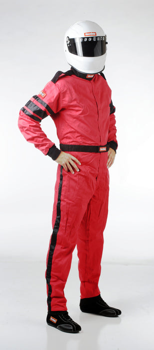 110018 RaceQuip One Piece Single Layer Racing Driver Fire Suit, SFI 3.2A/ 1 , Red 3x-Large