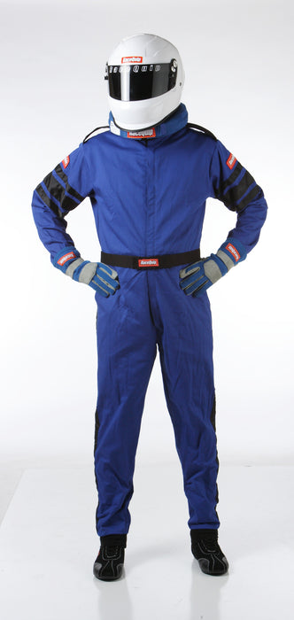 110028 RaceQuip One Piece Single Layer Racing Driver Fire Suit, SFI 3.2A/ 1 , Blue 3X-Large