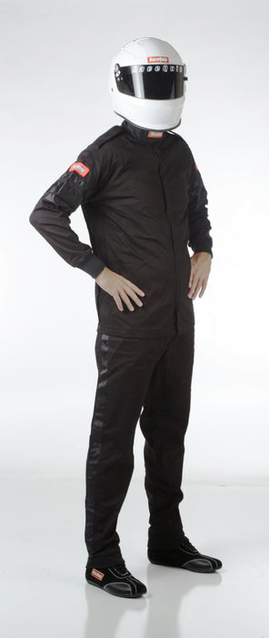 111005 RaceQuip Single Layer Racing Driver Fire Suit Jacket, SFI 3.2A/ 1 , Black Large