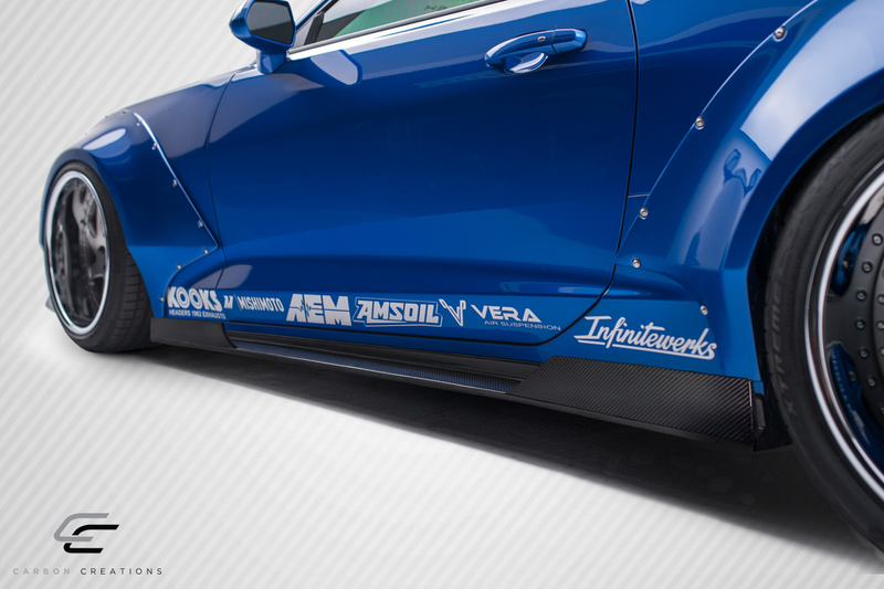 2016-2023 Chevrolet Camaro Carbon Creations Grid Side Splitters - 6 Piece