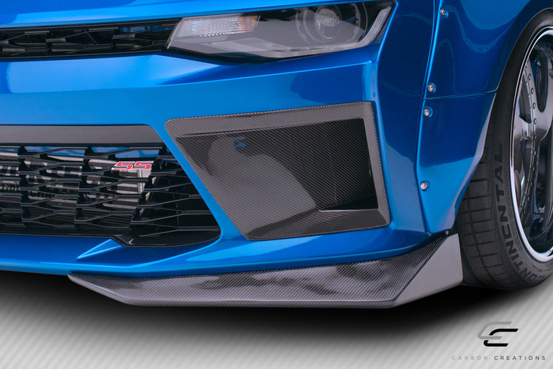 2016-2018 Chevrolet Camaro Carbon Creations DriTech Grid Extensions de conduit d'air pour pare-chocs avant Add Ons Spat Extensions - 2 pièces