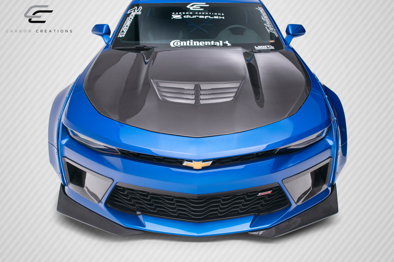 2016-2018 Chevrolet Camaro Carbon Creations DriTech Grid Extensions de conduit d'air pour pare-chocs avant Add Ons Spat Extensions - 2 pièces