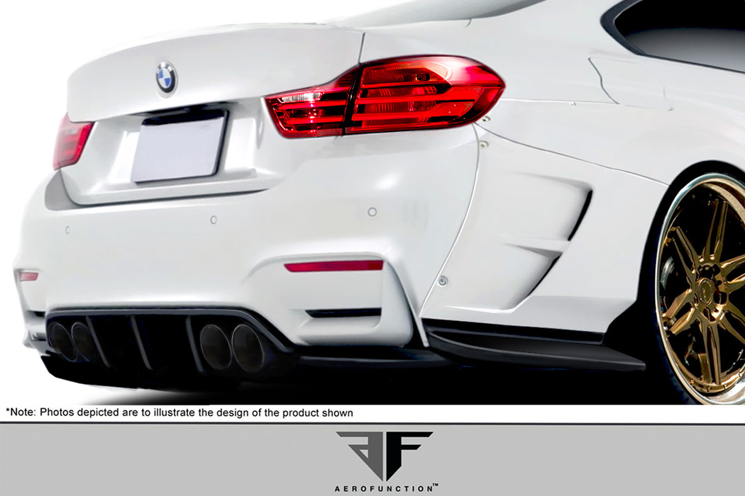 Diffuseur arrière à corps large BMW Série 4 F32 AF-1 2014-2020 (GFK) - 4 pièces (doit être utilisé avec le pare-chocs arrière Couture M4 Look) (S)