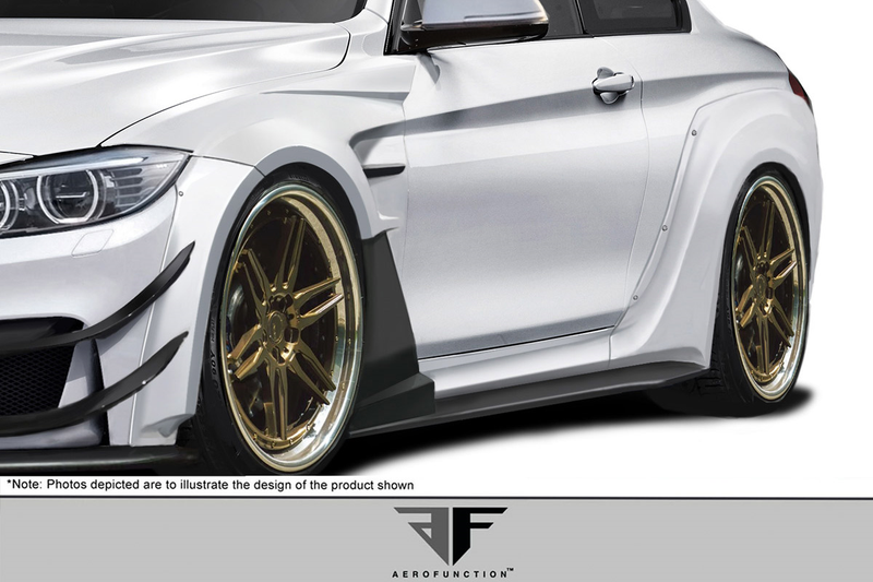 2014-2020 BMW Série 4 F32 AF-1 Séparateurs latéraux à corps large (GFK) - 2 pièces (Doit être utilisé avec les jupes latérales Couture M Sport Look) (S)