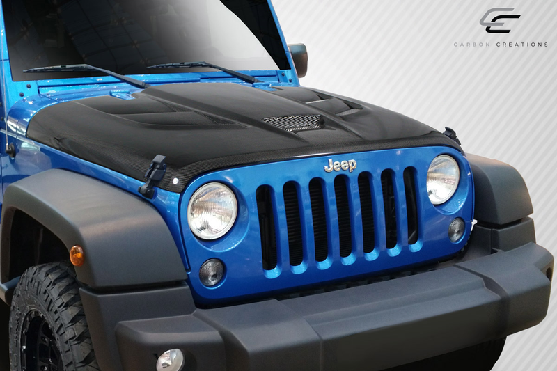 2007-2018 Jeep Wrangler Carbon Creations Viper Look Hood - 1 Piece