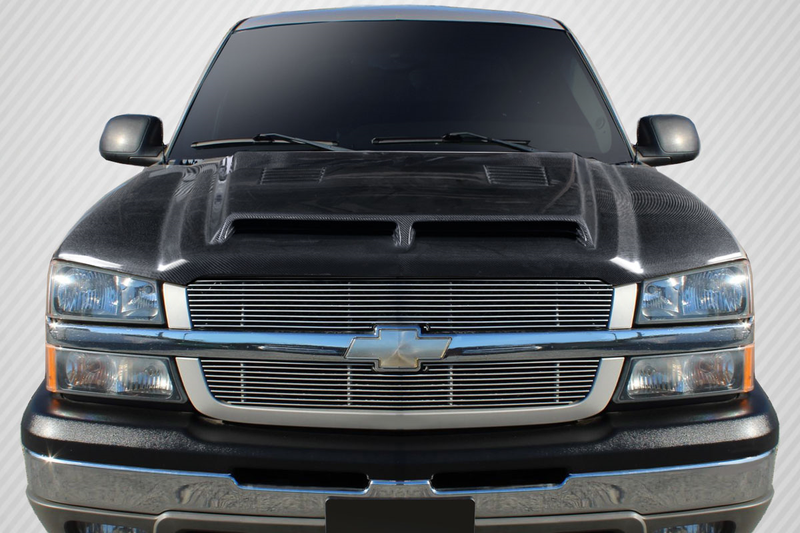 2002-2006 Chevrolet Avalanche (w/o cladding) 2003-2005 Silverado Carbon Creations GT500 Hood - 1 Piece