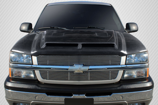 2002-2006 Chevrolet Avalanche (w/o cladding) 2003-2005 Silverado Carbon Creations GT500 Hood - 1 Piece