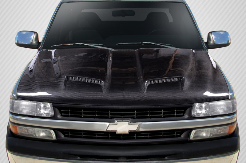 1999-2002 Chevrolet Silverado 2000-2006 Tahoe Suburban Carbon Creations Dual Ram Air Hood - 1 Piece