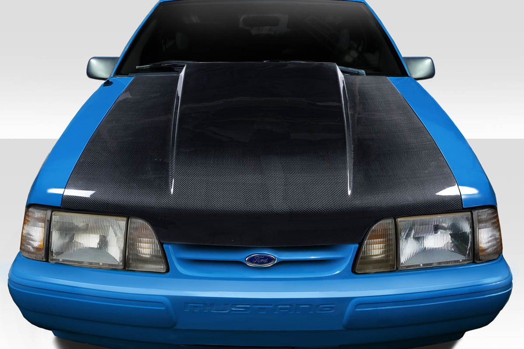 1987-1993 Ford Mustang Carbon Creations 2" Cowl Hood - 1 Piece