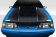 1987-1993 Ford Mustang Carbon Creations 2" Cowl Hood - 1 Piece