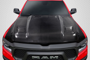 2019-2025 Dodge Ram Carbon Creations Rebel Mopar Look Hood - 1 Piece