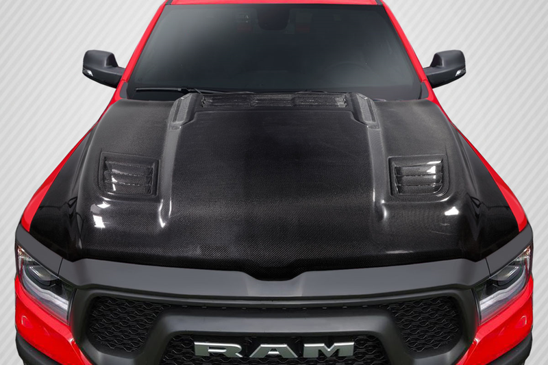 2019-2025 Dodge Ram Carbon Creations Rebel Mopar Look Hood - 1 Piece
