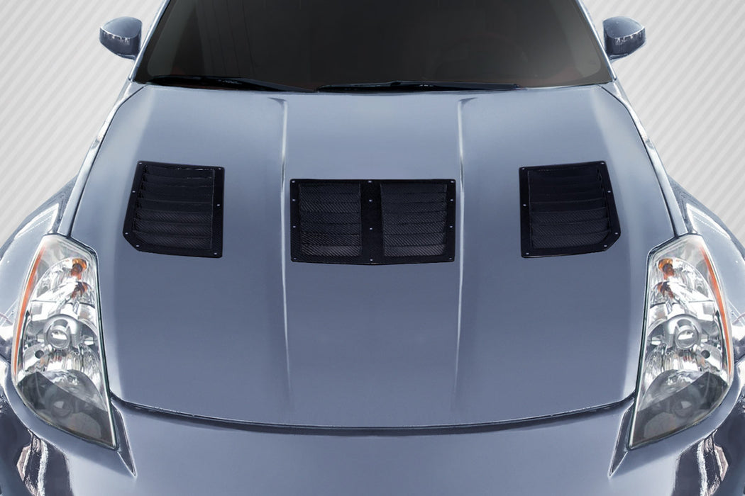 2003-2006 Nissan 350Z Z33 Carbon Creations GT1 Hood Vents - 3 Piece