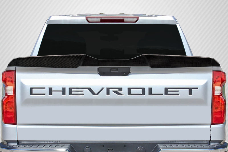 2019-2025 Chevrolet Silverado Carbon Creations Tornado Rear Tailgate Wing Spoiler - 3 Pieces