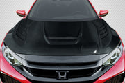 2016-2021 Honda Civic Carbon Creations Time Attack Hood - 1 Piece