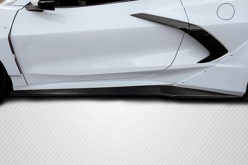 2020-2023 Chevrolet Corvette C8 Carbon Creations Gran Veloce Wide Body Side Skirt Rocker Panel Splitters - 2 Pieces