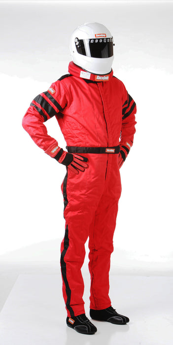 120017 RaceQuip One Piece Multi Layer Racing Driver Fire Suit, SFI 3.2A/ 5 , Red 2X-Large