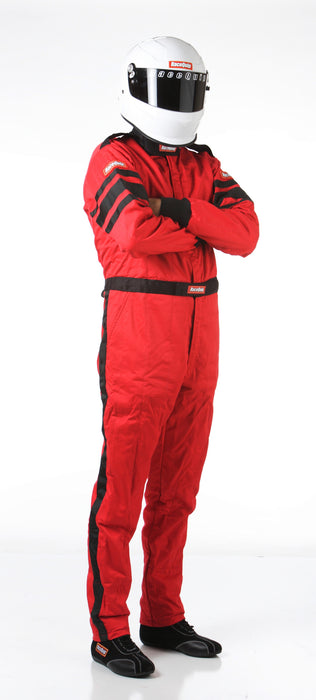 120015 RaceQuip One Piece Multi Layer Racing Driver Fire Suit, SFI 3.2A/ 5 , Red Large