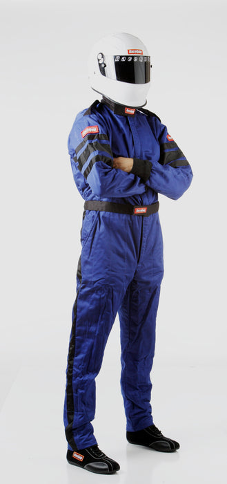 120024 RaceQuip One Piece Multi Layer Racing Driver Fire Suit, SFI 3.2A/ 5, Bleu Med-Tall