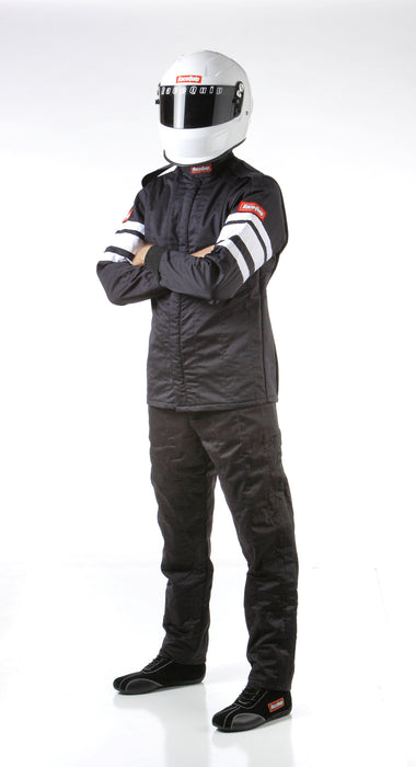 121006 RaceQuip Multi Layer Racing Driver Fire Suit Jacket, SFI 3.2A/ 5 , Black X-Large