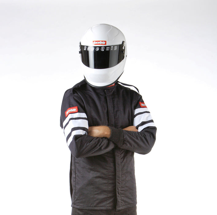 121005 RaceQuip Multi Layer Racing Driver Fire Suit Jacket, SFI 3.2A/ 5 , Black Large