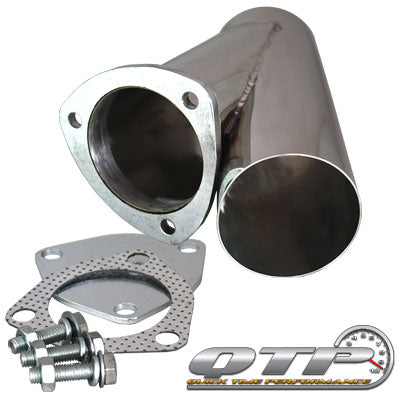 QTP 3.50" STAINLESS STEEL EXHAUST CUTOUT Y-PIPE