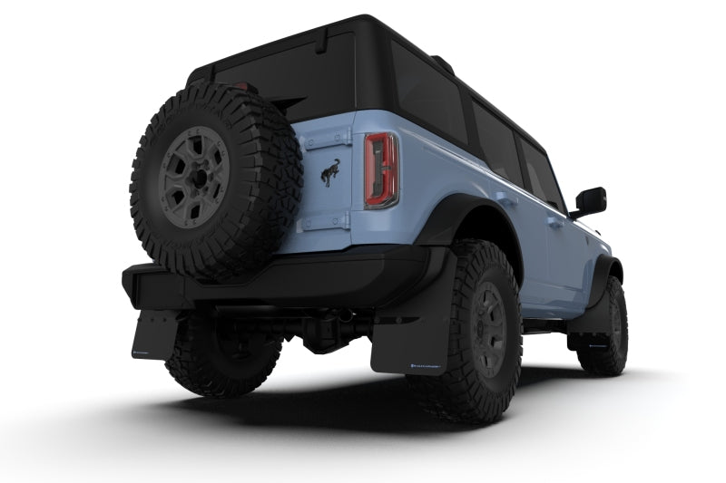 Rally Armor 21-25 Ford Bronco (Steel Bmpr + RR - NO Rptr/Sprt) Blk Mud Flap w/Met. Blk Logo