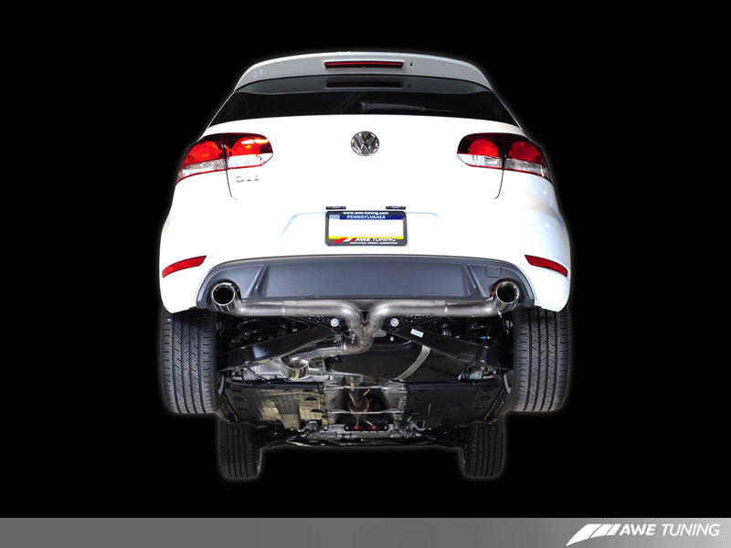 AWE Tuning Mk6 GTI Performance Catback - Embouts ronds en argent chromé