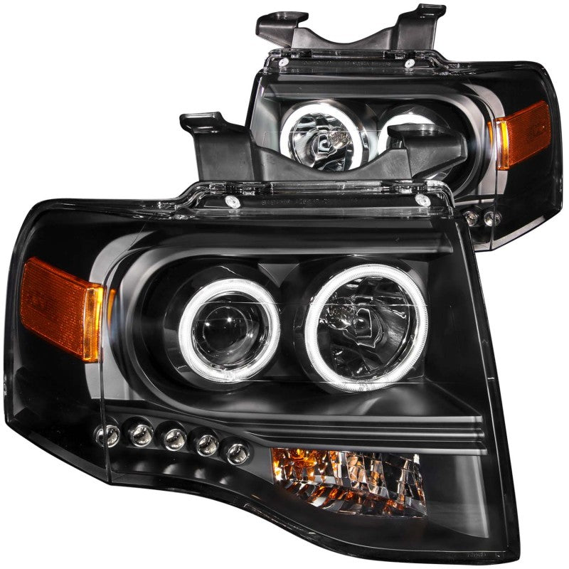 Phares de projecteur Ford Expedition ANZO 2007-2014 avec halo noir