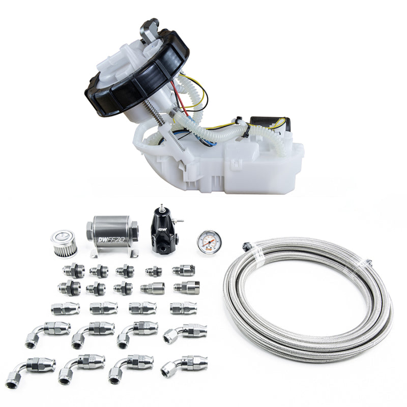 DeatschWerks 01-05 Honda Civic/02-06 Acura RSX DW400 Module de pompe et kit de retour avec conduites de carburant en PTFE