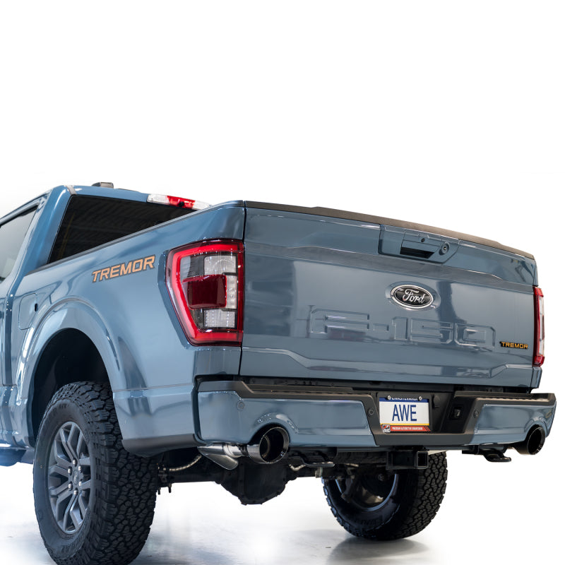 AWE Tuning Ford F-150 Tremor 2021+ (avec découpes de pare-chocs) Échappement Catback non résonant 0FG - Embouts noirs diamant