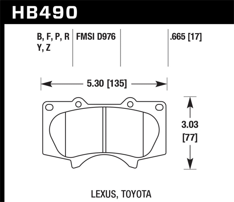Hawk 00-06 Toyota Tundra / 03-16 Toyota 4Runner Plaquettes de Frein Avant en Céramique de Performance