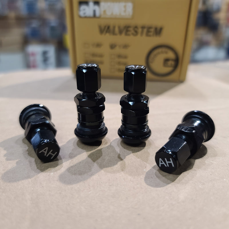 Tiges de valve en aluminium Aodhan V3, noir (36,83 mm de longueur totale) Lot de 4