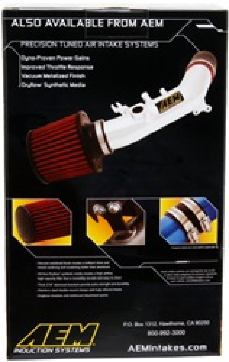Filtre à air AEM DryFlow - Rond 2,75 pouces ID x 6,25 pouces OD x 8,25 pouces H pour Ford/Volvo 2007-2014
