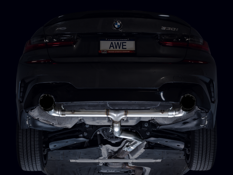 AWE Tuning Échappement Catback Track Edition G2X pour BMW 330i (19-23) / BMW 430i (21-23) Base - Noir Diamant