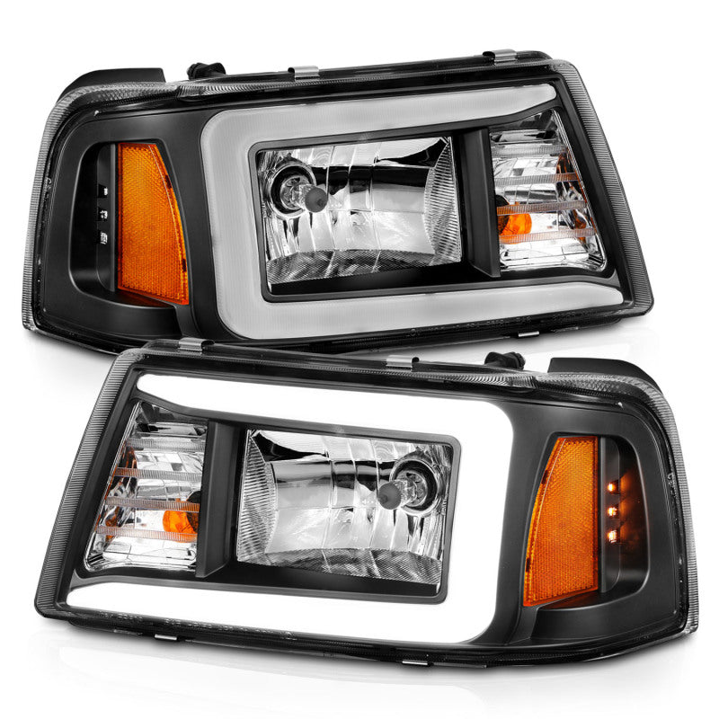 ANZO 2001-2011 Phares en cristal Ford Ranger avec boîtier noir pour barre lumineuse