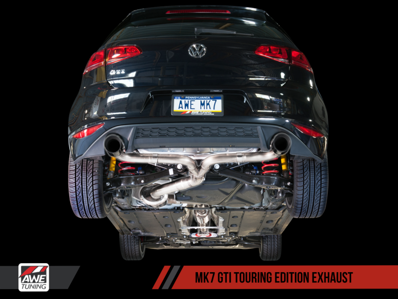 Échappement AWE Tuning VW MK7 GTI Touring Edition - Embouts en argent chromé
