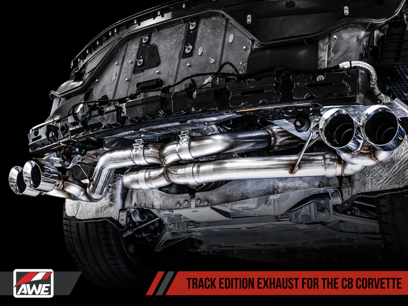 Échappement AWE Tuning 2020 Chevrolet Corvette (C8) Track Edition - Embouts Quad Chrome Silver