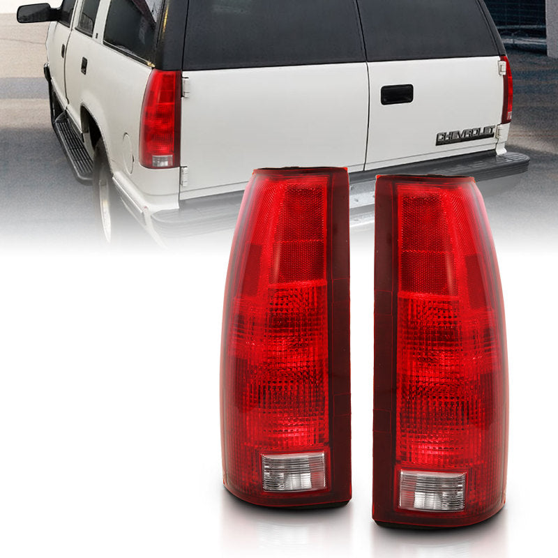ANZO 1988-1999 Chevy C1500 Feu arrière rouge/transparent avec circuit imprimé (remplacement OE)
