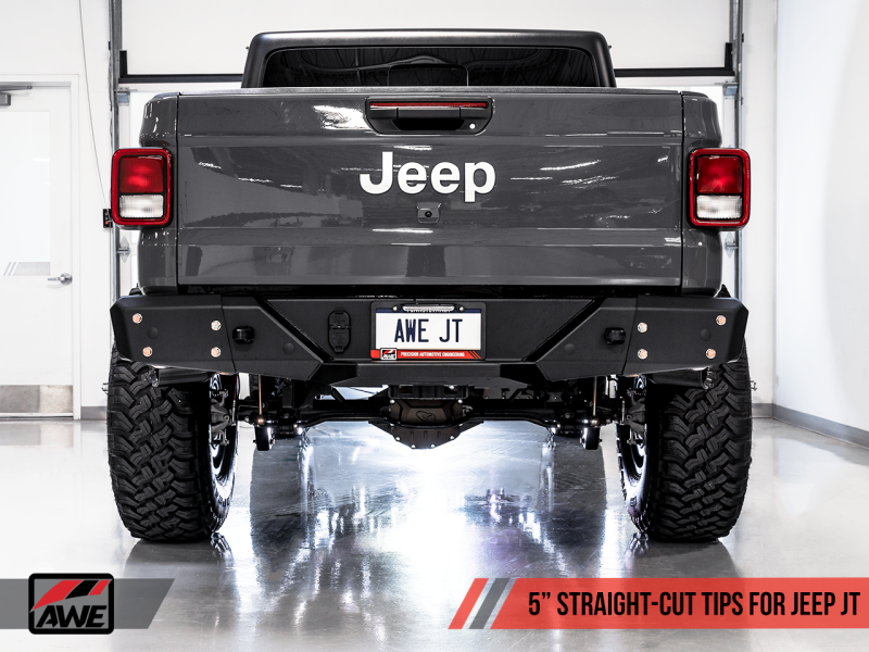 AWE Tuning 20-21 Jeep Gladiator JT 3.6L Tread Edition Cat-Back Double échappement - Diamond Black Tip