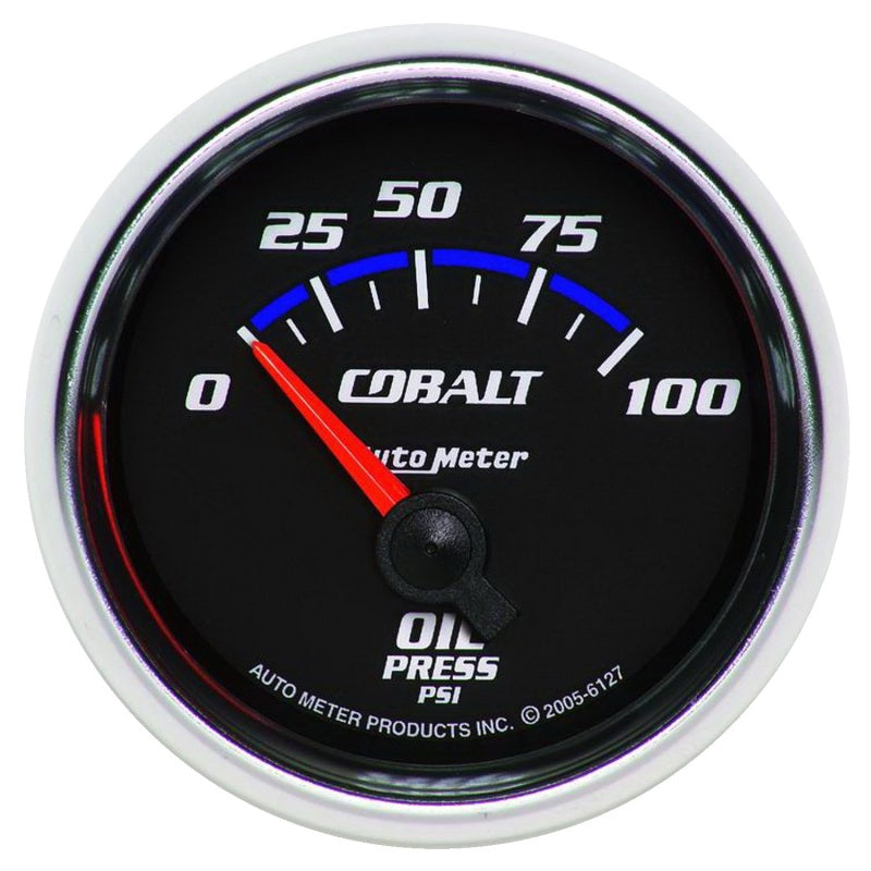 Jauge de pression d'huile électrique à balayage court Autometer Cobalt 52 mm 100 PSI