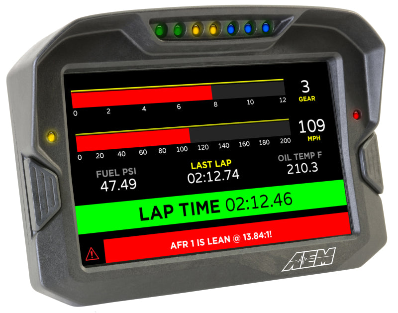 AEM CD-7 Non Logging GPS Enabled Race Dash Affichage numérique en fibre de carbone sans VDM (entrée CAN uniquement)