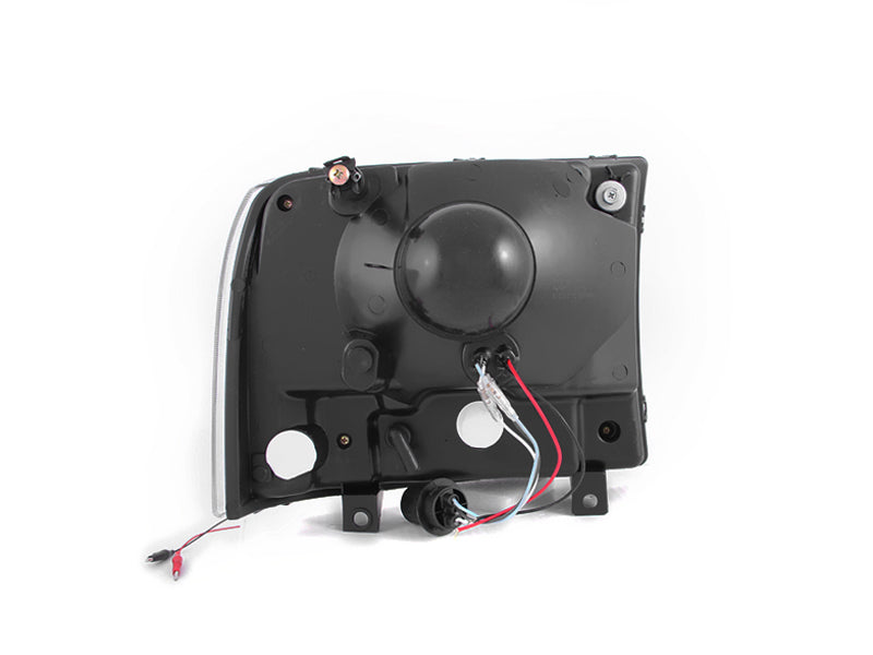ANZO 2000-2004 Ford Excursion Crystal Phares Noir avec LED 1pc