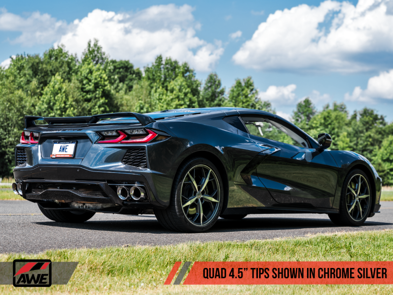 Échappement AWE Tuning 2020 Chevrolet Corvette (C8) Track Edition - Embouts Quad Chrome Silver