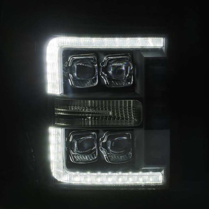 AlphaRex 11-16 Ford F-350 SD NOVA Phares LED Proj style planche Chrm avec lumière active/signal Seq